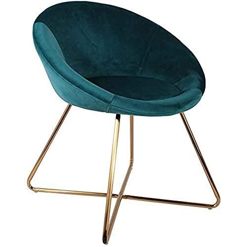The HOME DECO Poltrona, Velluto, Blu, Taglia Unica