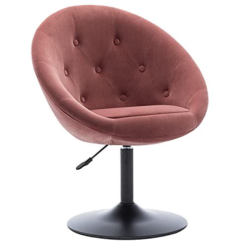 Duhome Poltrona/Sedia da Pranzo in Similpelle/Club Sedia Lounge Altezza Regolabile poltroncina Colore Selezione 509A, Colore:Rosa, Materiale:Velluto