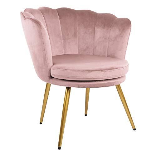 Genesis Flora Accent – Poltrona con schienale a forma di petalo e gambe in metallo cromato dorato